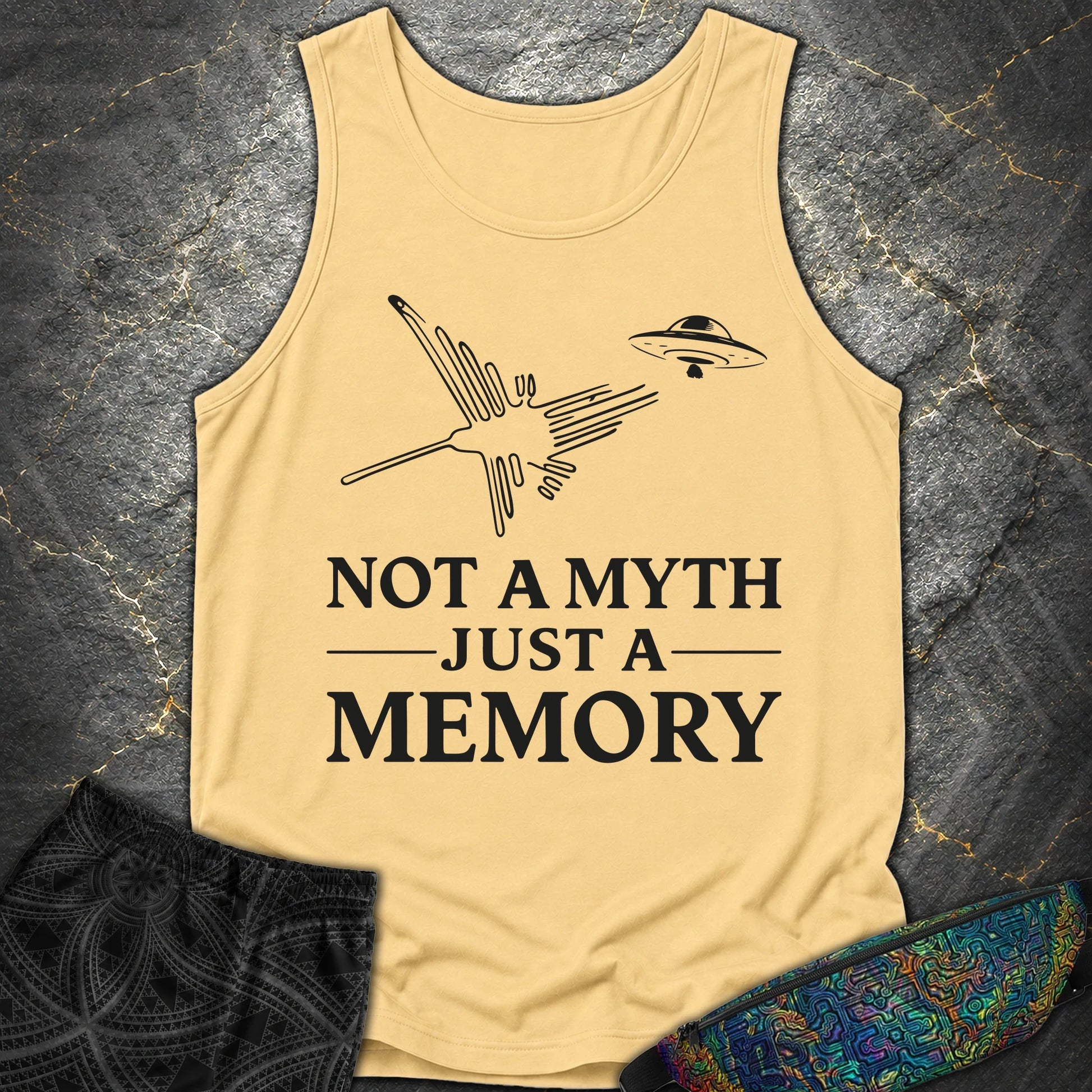 NOT MYTH JUST MEMORY Czarne - NOT MYTH JUST MEMORY Czarne Comfort Tank Top - Butter