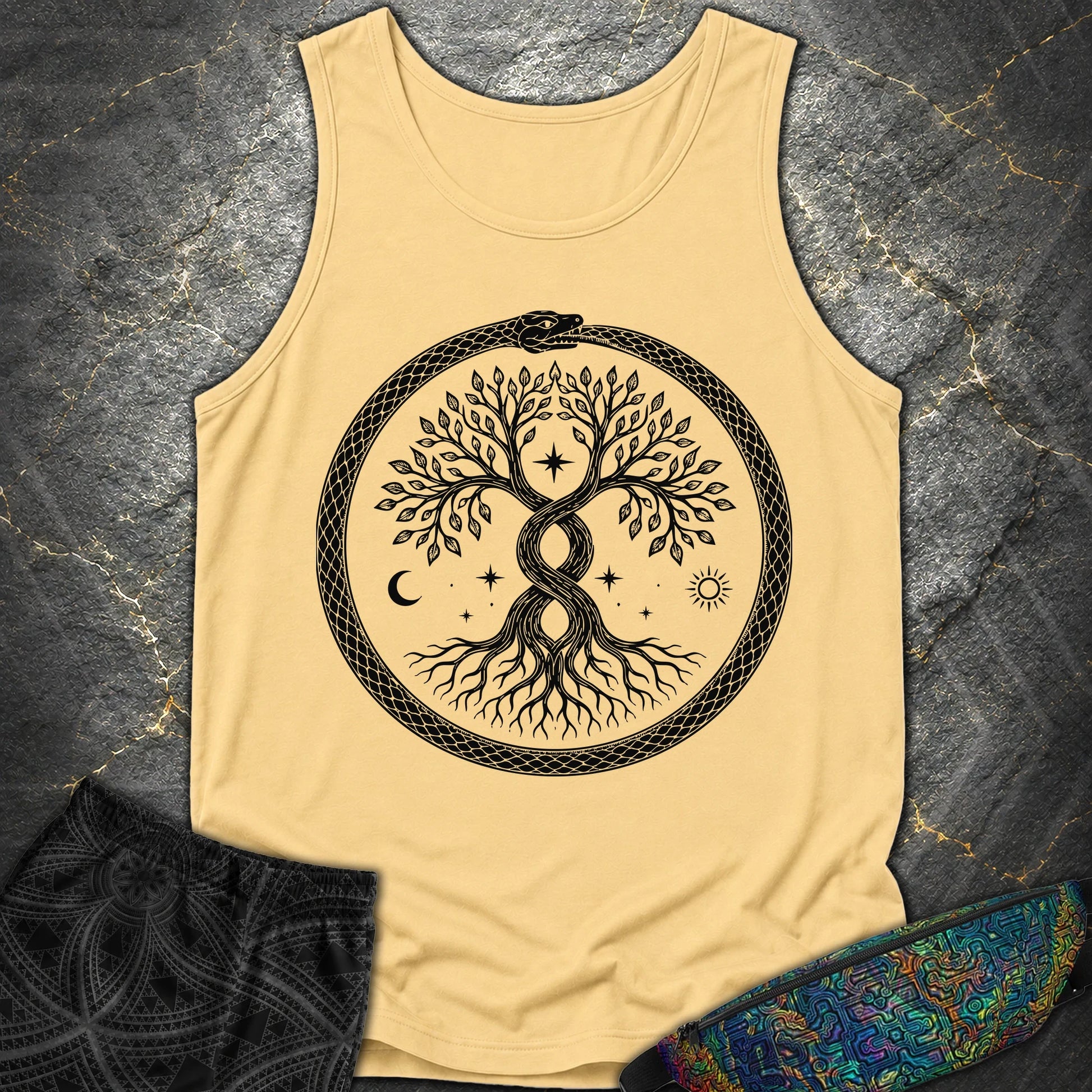 888 Ouroboros Tree Comfort Tank Top - 888 Ouroboros Tree Comfort Tank Top - Butter