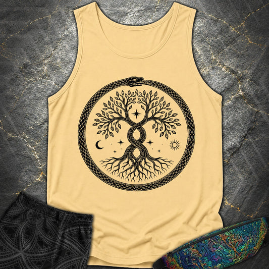 888 Ouroboros Tree Comfort Tank Top - 888 Ouroboros Tree Comfort Tank Top - Butter