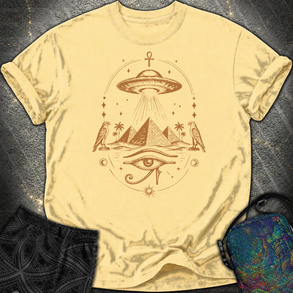 Starship Above the Sacred Pyramids - Starship Above the Sacred Pyramids Comfort T-Shirt - Butter