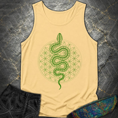 Flower of Life Serpent Comfort Tank Top - Flower of Life Serpent Comfort Tank Top - Butter
