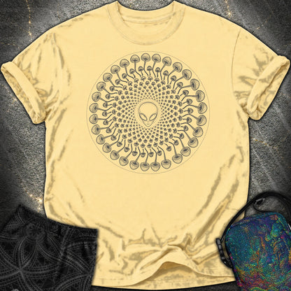 Alien Mushroom Spiral Comfort T-Shirt - Alien Mushroom Spiral Comfort T-Shirt - Butter