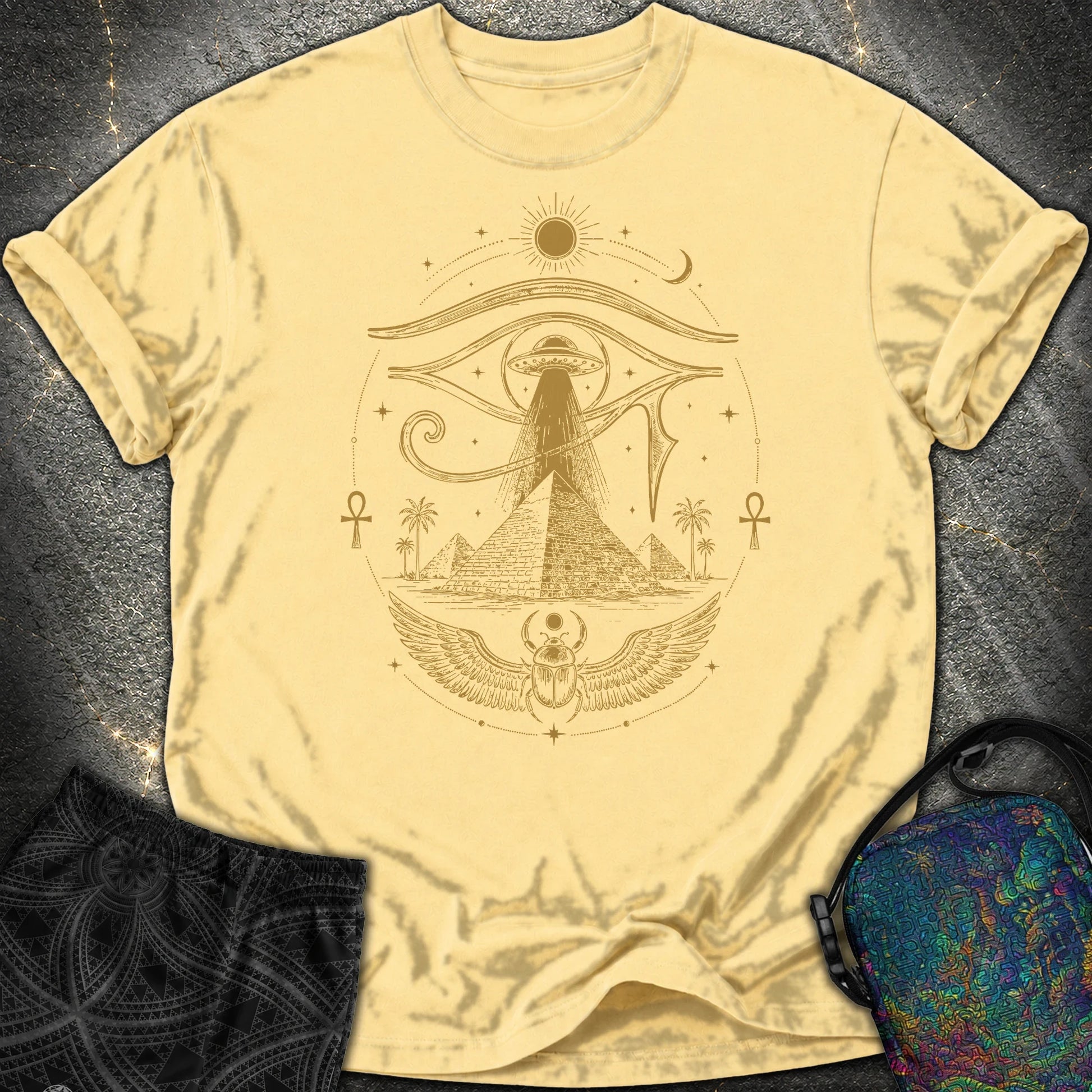Ancient Eye Over the Pyramids - Ancient Eye Over the Pyramids Comfort T-Shirt - Butter