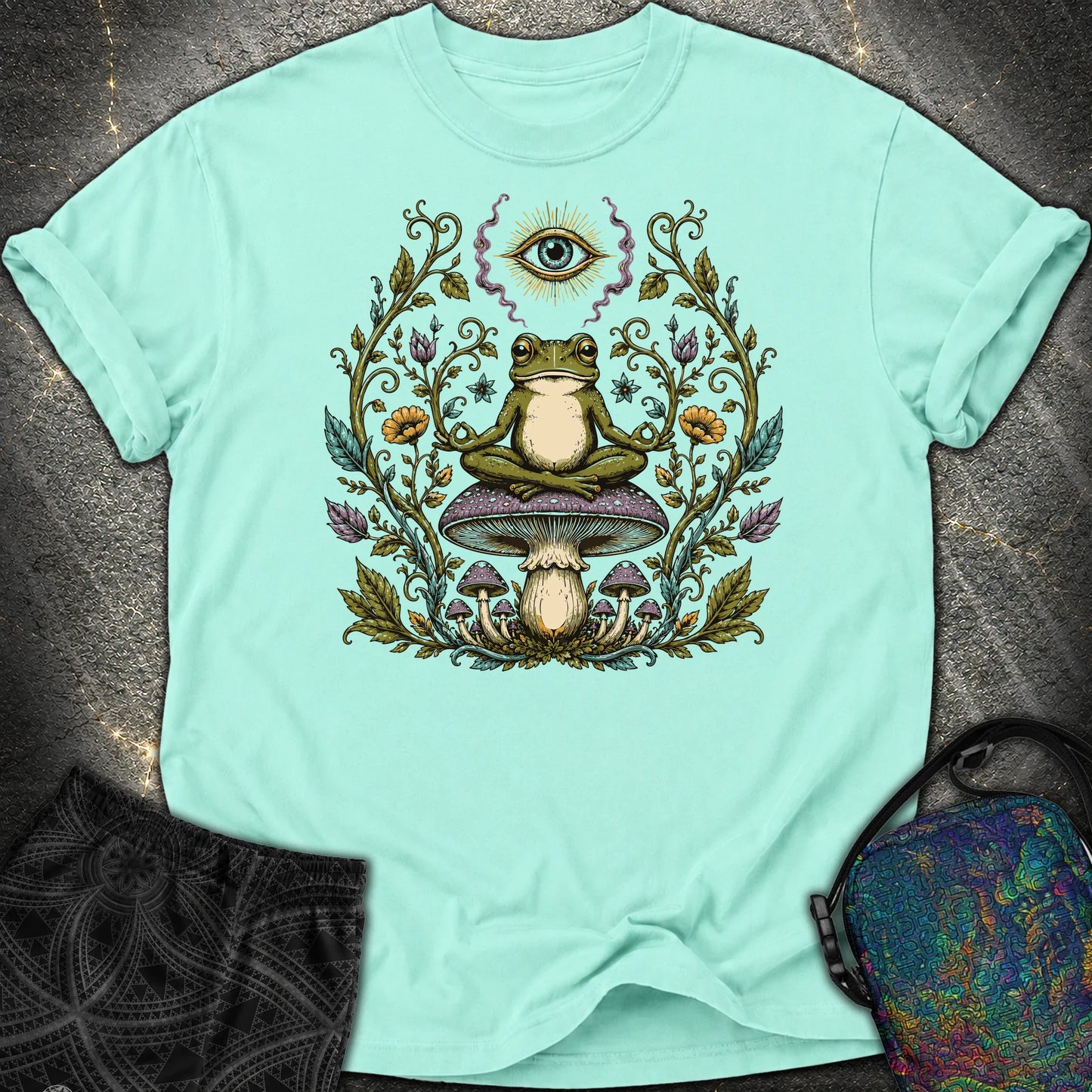 enlightened Frog - enlightened Frog Comfort T-Shirt - Chalky Mint