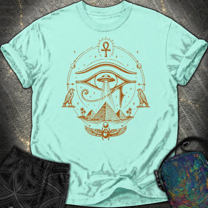 Ancient Eye Over Alien Pyramids - Ancient Eye Over Alien Pyramids Comfort T-Shirt - Chalky Mint