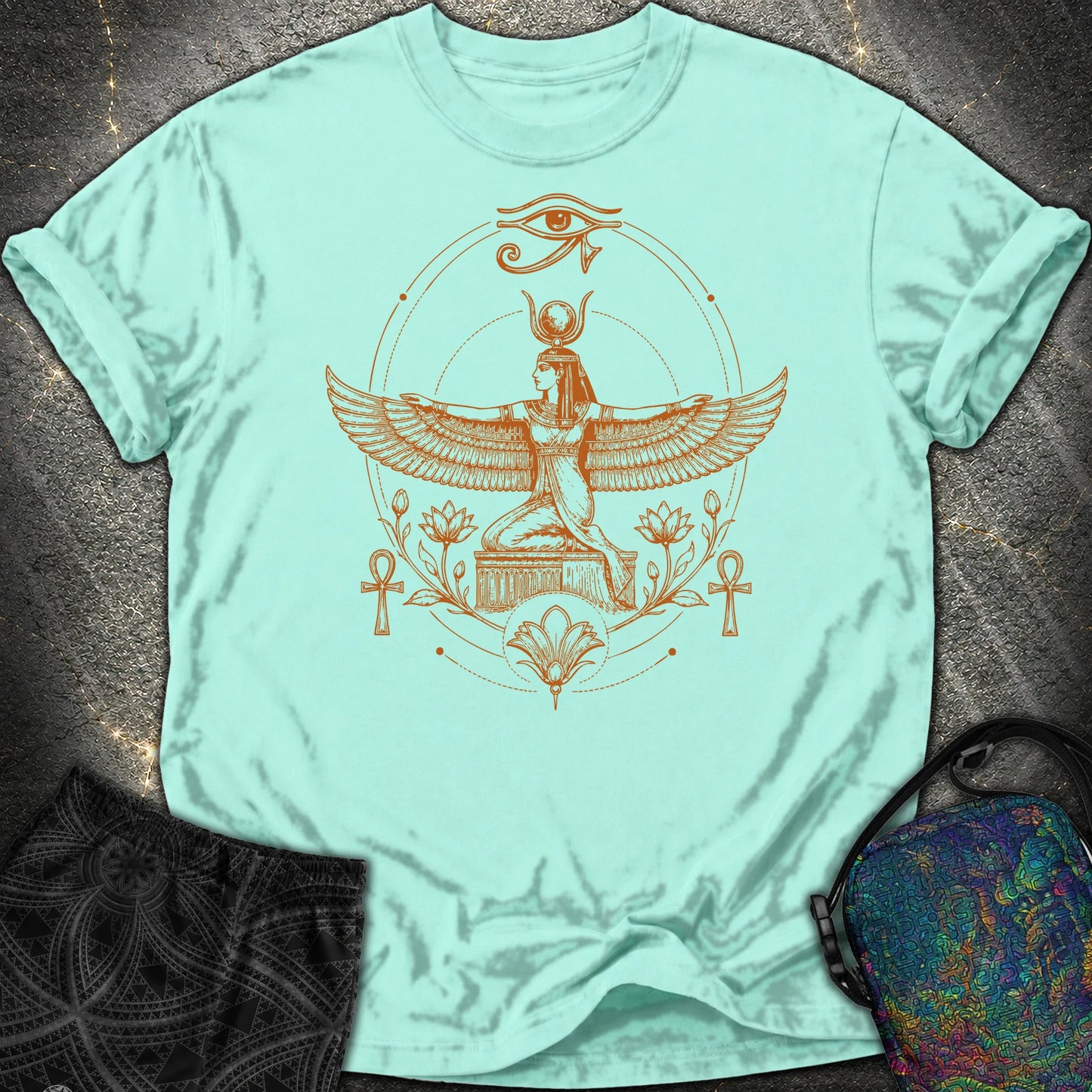 Winged Goddess of the Nile - Winged Goddess of the Nile Comfort T-Shirt - Chalky Mint