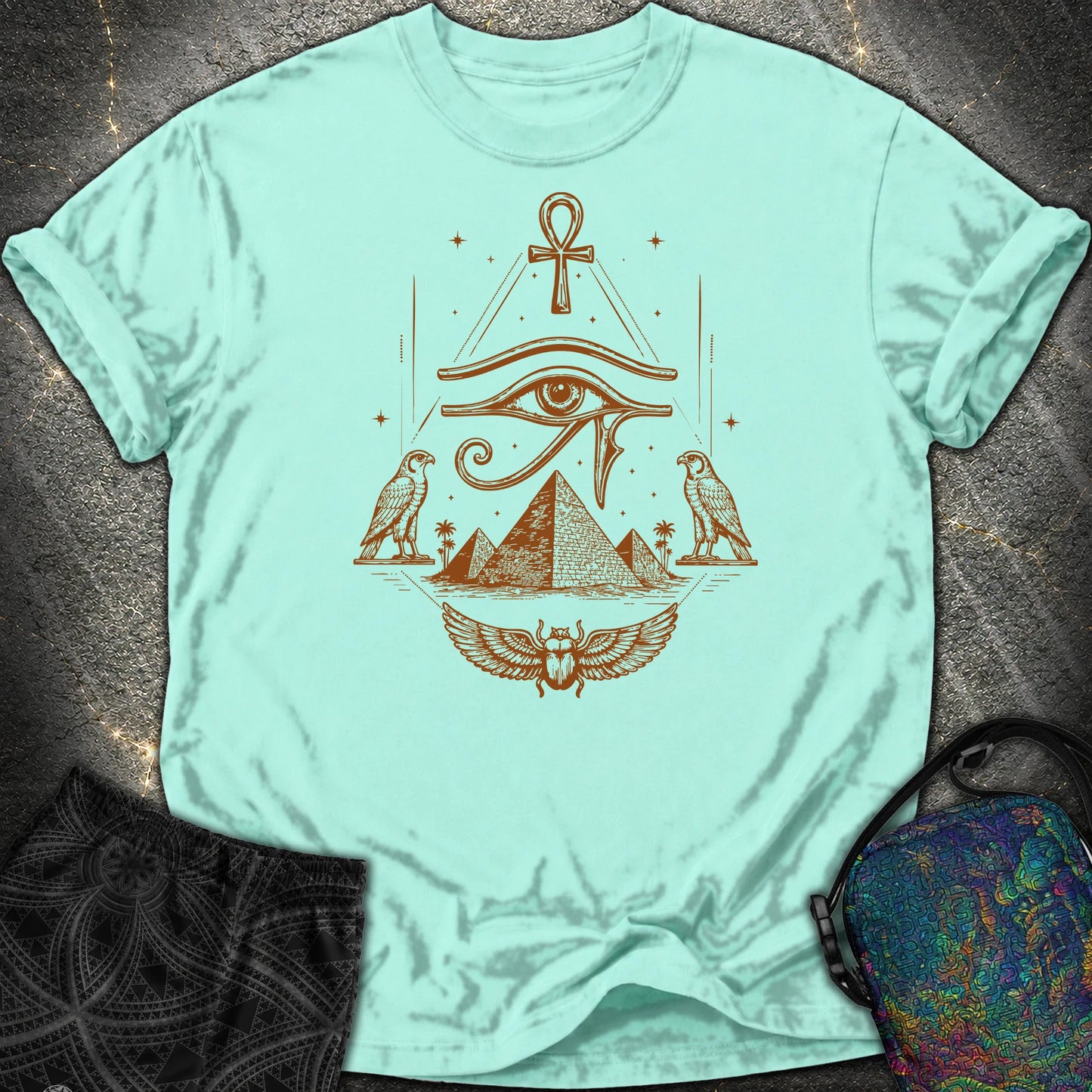 Eye Above the Ancient Pyramids - Eye Above the Ancient Pyramids Comfort T-Shirt - Chalky Mint