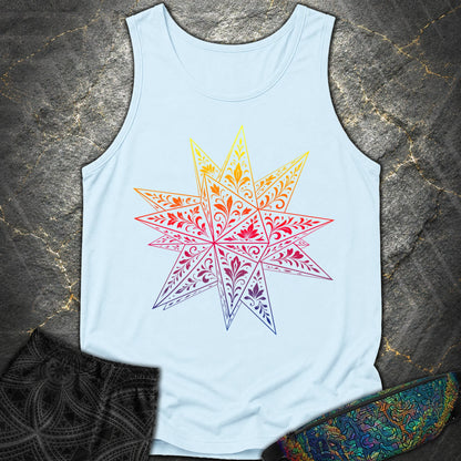 Colorful Stellated Dodecahedron - Colorful Stellated Dodecahedron Comfort Tank Top - Chambray