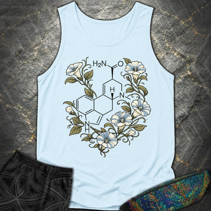 Morning Glory Molecule Color - Morning Glory Molecule Color Comfort Tank Top - Chambray