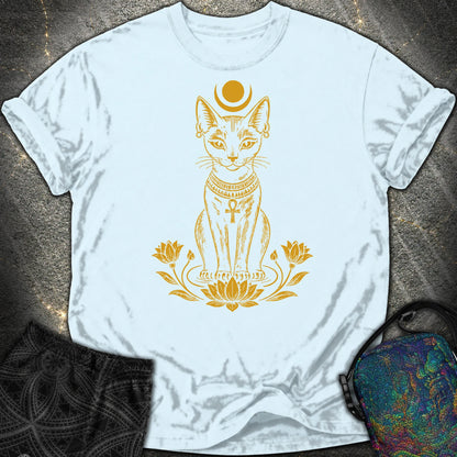 Sacred Cat of the Moon - Sacred Cat of the Moon Comfort T-Shirt - Chambray