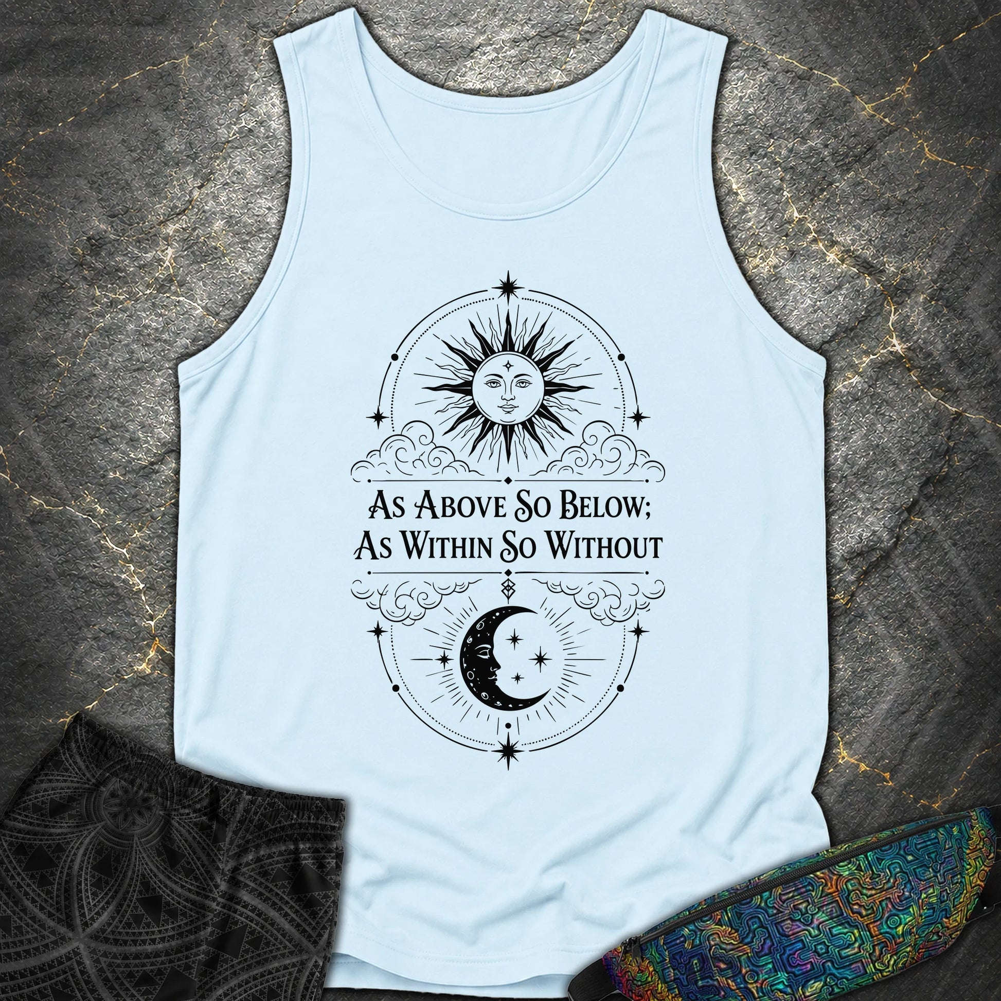 As Above So Below Sun Moon - As Above So Below Sun Moon Comfort Tank Top - Chambray