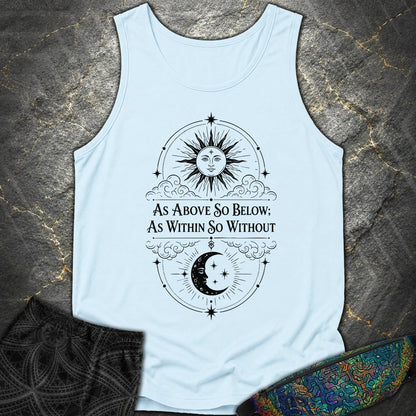 As Above So Below Sun Moon - As Above So Below Sun Moon Comfort Tank Top - Chambray