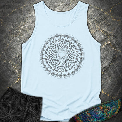 Alien Mushroom Spiral Comfort Tank - Alien Mushroom Spiral Comfort Tank - Chambray