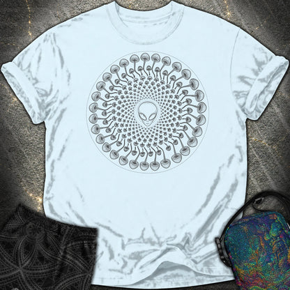 Alien Mushroom Spiral Comfort T-Shirt - Alien Mushroom Spiral Comfort T-Shirt - Chambray