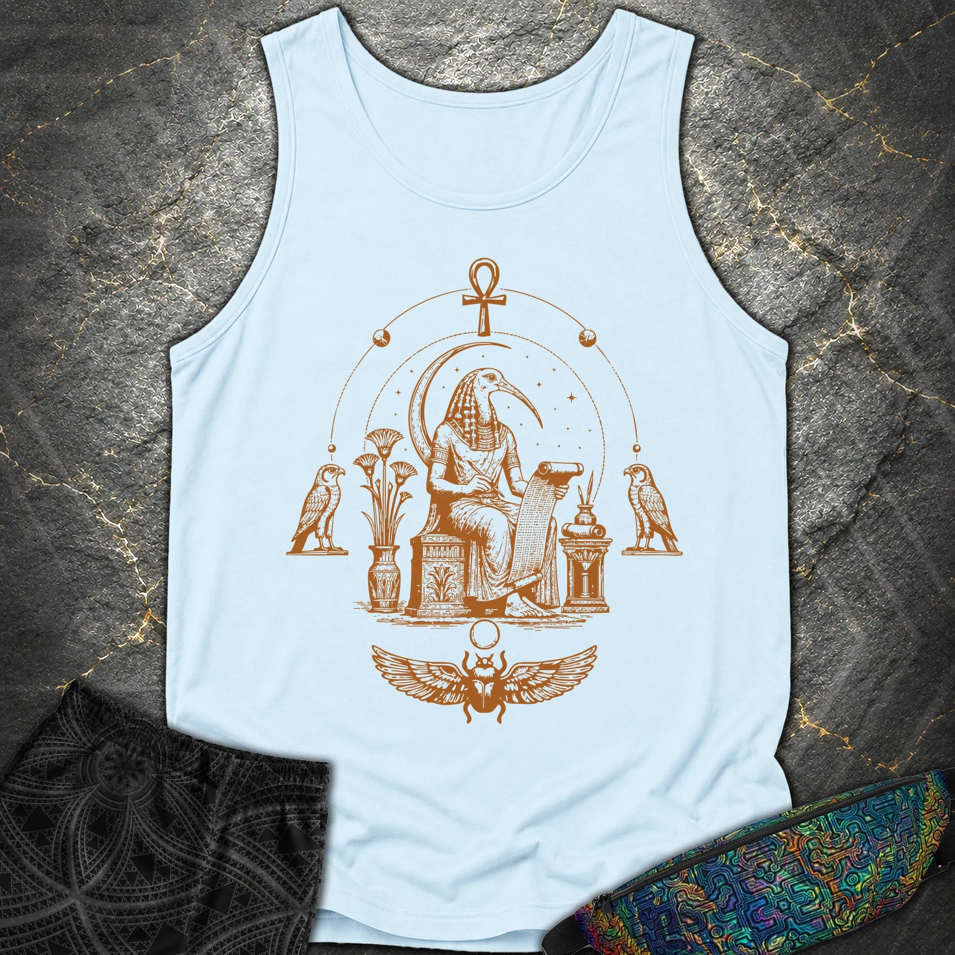Ibis Scribe Beneath the Moon - Ibis Scribe Beneath the Moon Comfort Tank Top - Chambray