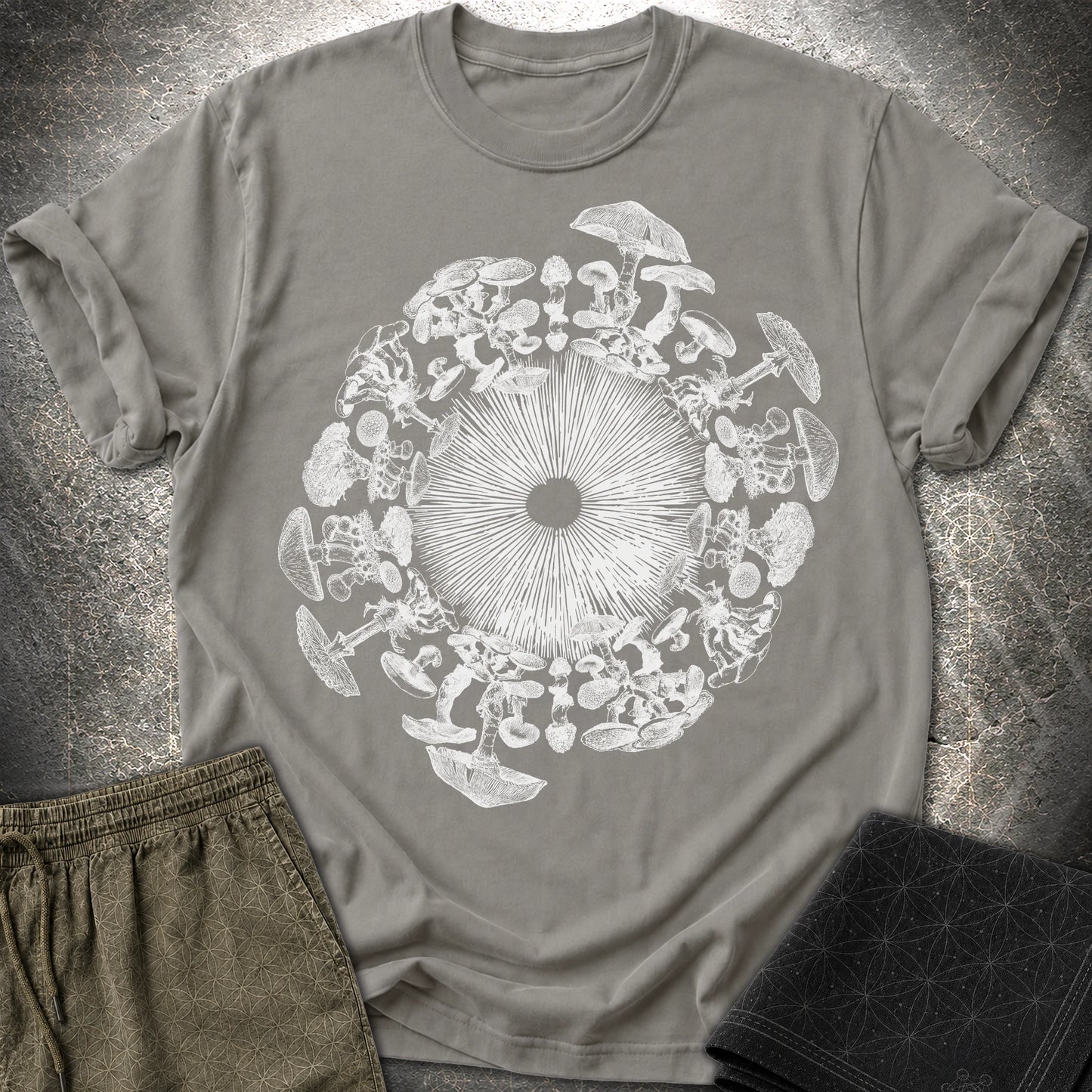 Mushroom Iris - Mushroom Iris T-Shirt - Charcoal