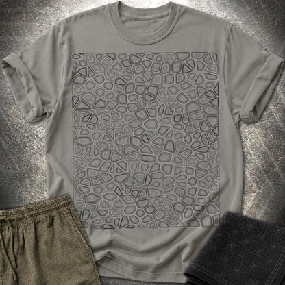 Topographic Contour Optical Illusion Psychedelic Pattern T-Shirt - Topographic Contour Optical Illusion Psychedelic Pattern T-Shirt - Charcoal