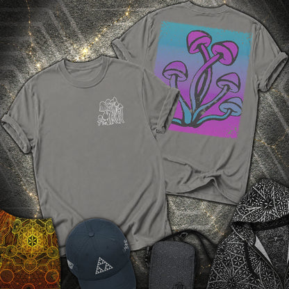 Mushroom Pattern 2 Sided T-Shirt - Mushroom Pattern 2 Sided T-Shirt - Charcoal
