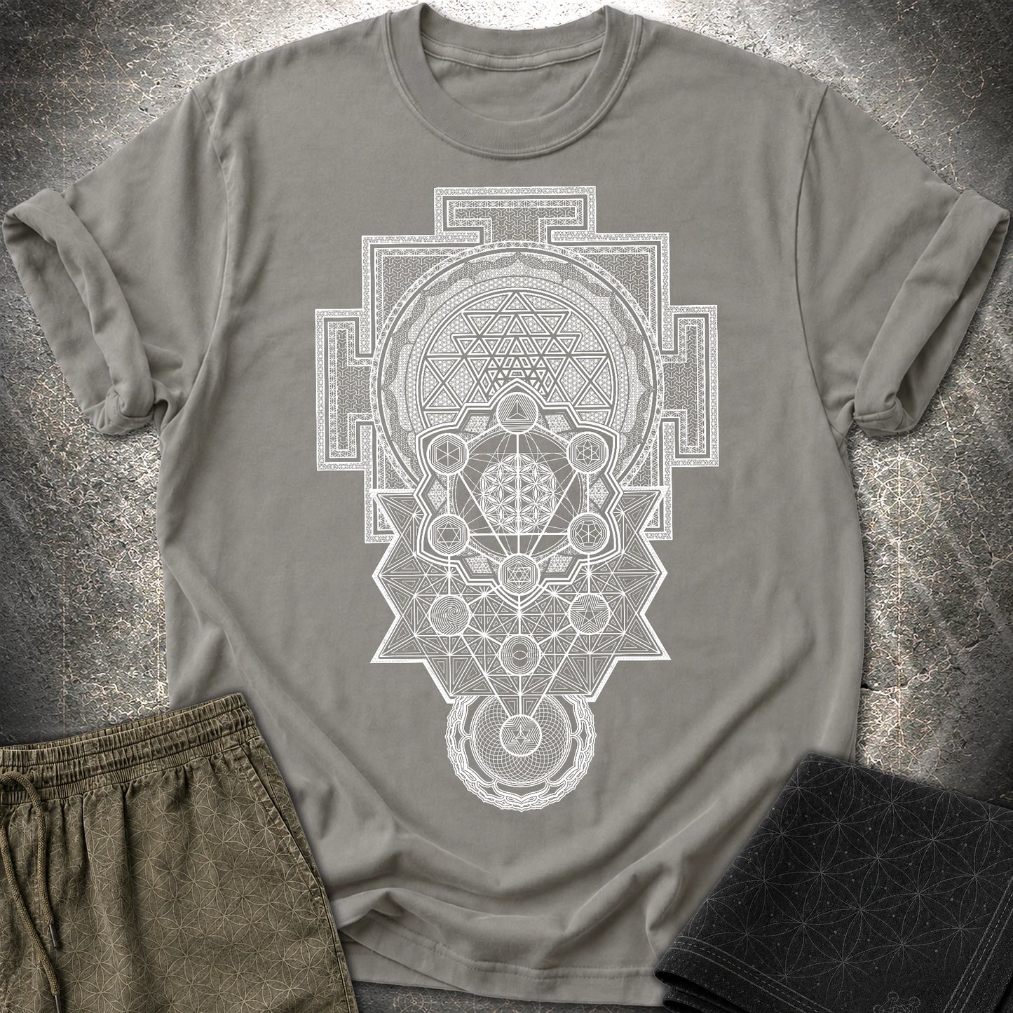 Sacred Geometry Encyclopedia - Sacred Geometry Encyclopedia T-Shirt - Charcoal