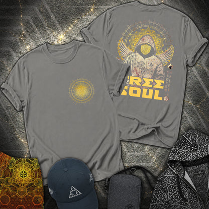 Free Soul Tetrahedron 2 Sided T-Shirt - Free Soul Tetrahedron 2 Sided T-Shirt - Charcoal