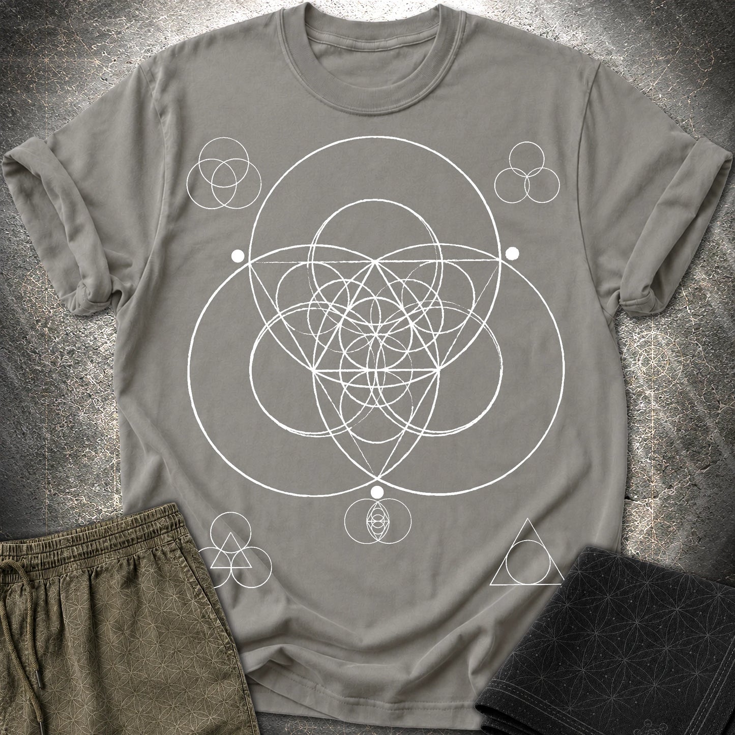Geometric Triad T-Shirt - Geometric Triad T-Shirt - Charcoal