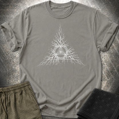Sacred Geometry Roots T-Shirt, Spiritual Growth Shirt, Triangle Symbol Graphic Tee - Sacred Geometry Roots T-Shirt, Spiritual Growth Shirt, Triangle Symbol Graphic Tee - Charcoal
