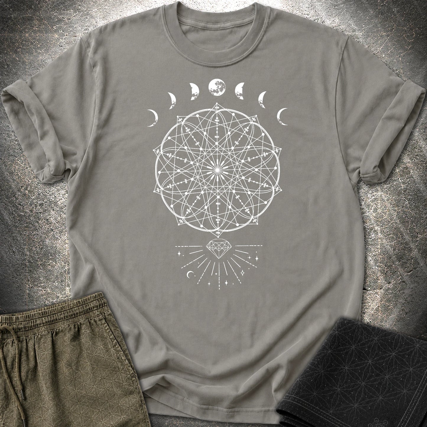 Inner Beauty Moon Phases T-Shirt - Inner Beauty Moon Phases T-Shirt - Charcoal