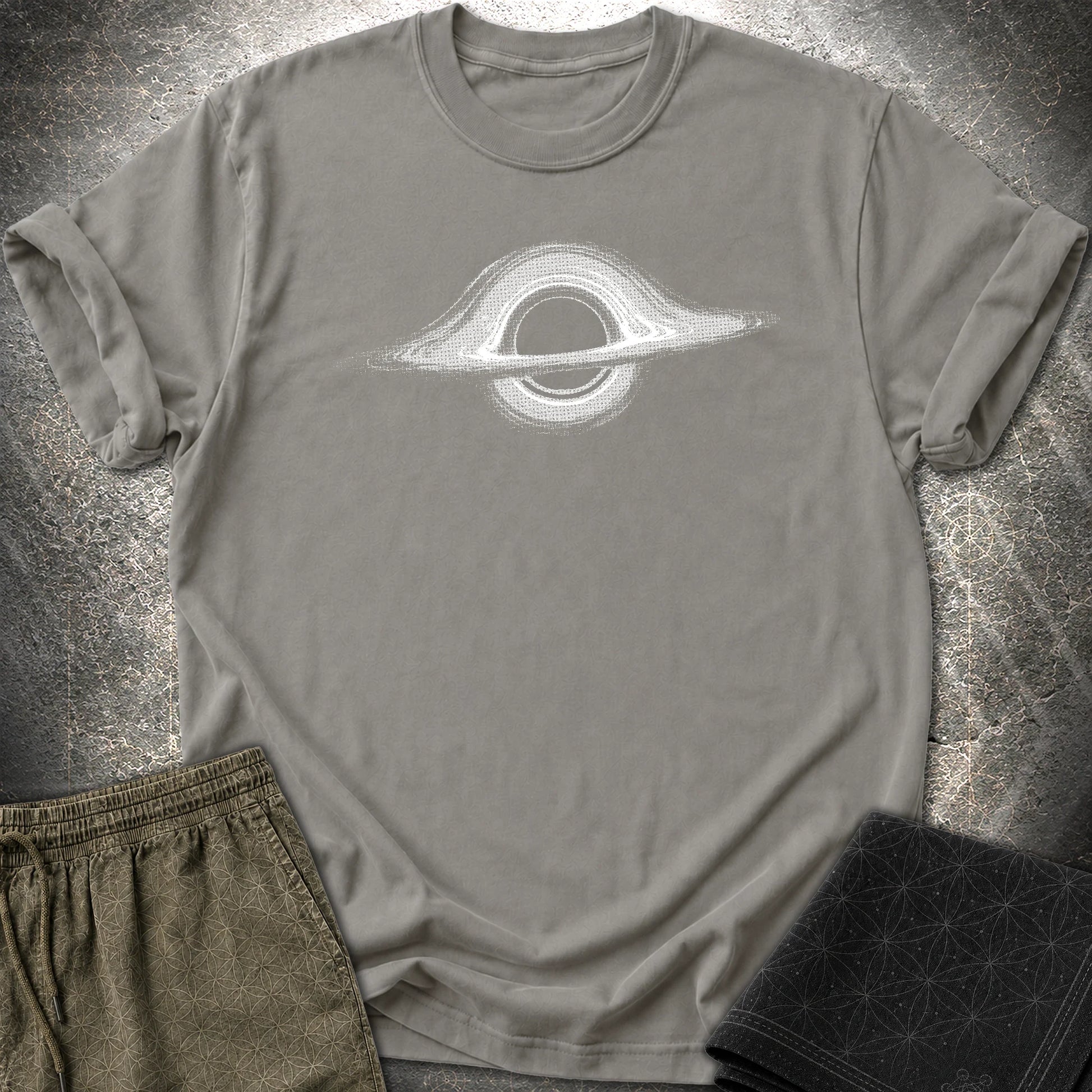 Black Hole T-Shirt, Cosmic Void Graphic Tee, Space Singularity Shirt, Minimal Astronomy Sci Fi Tee - Black Hole T-Shirt, Cosmic Void Graphic Tee, Space Singularity Shirt, Minimal Astronomy Sci Fi Tee - Charcoal
