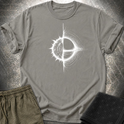 Cosmic Duality T-Shirt, Star and Black Hole Shirt, Space Symbol Graphic Tee - Cosmic Duality T-Shirt, Star and Black Hole Shirt, Space Symbol Graphic Tee - Charcoal