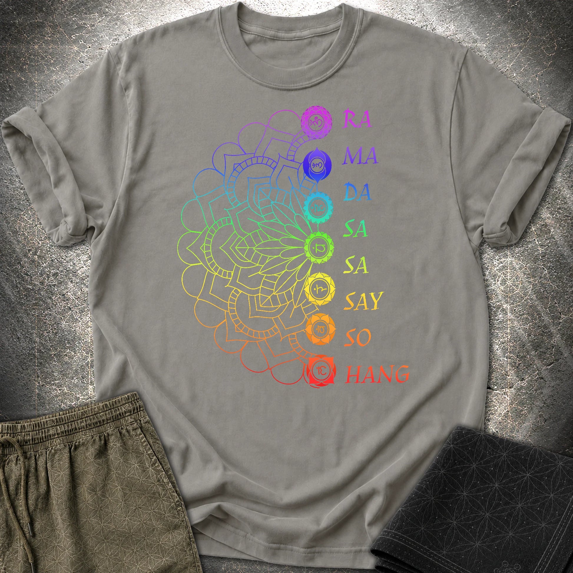 Mandala Mantra T-Shirt - Mandala Mantra T-Shirt - Charcoal