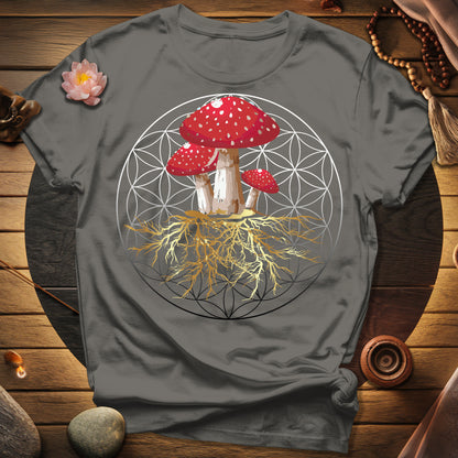 Fly Agaric Flower Of Life T-Shirt