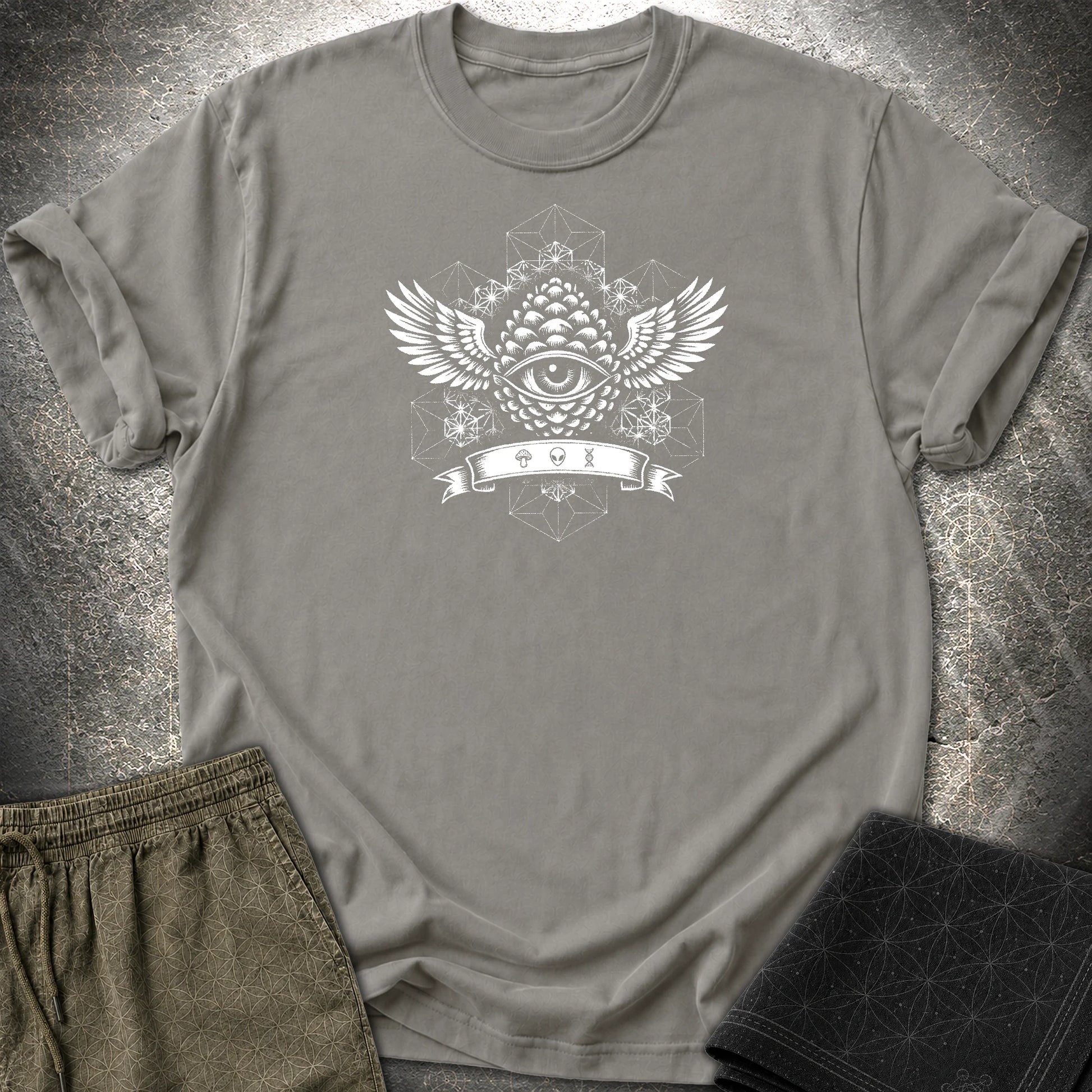Pineal Eye Sacred Geometry T-Shirt - Pineal Eye Sacred Geometry T-Shirt - Charcoal