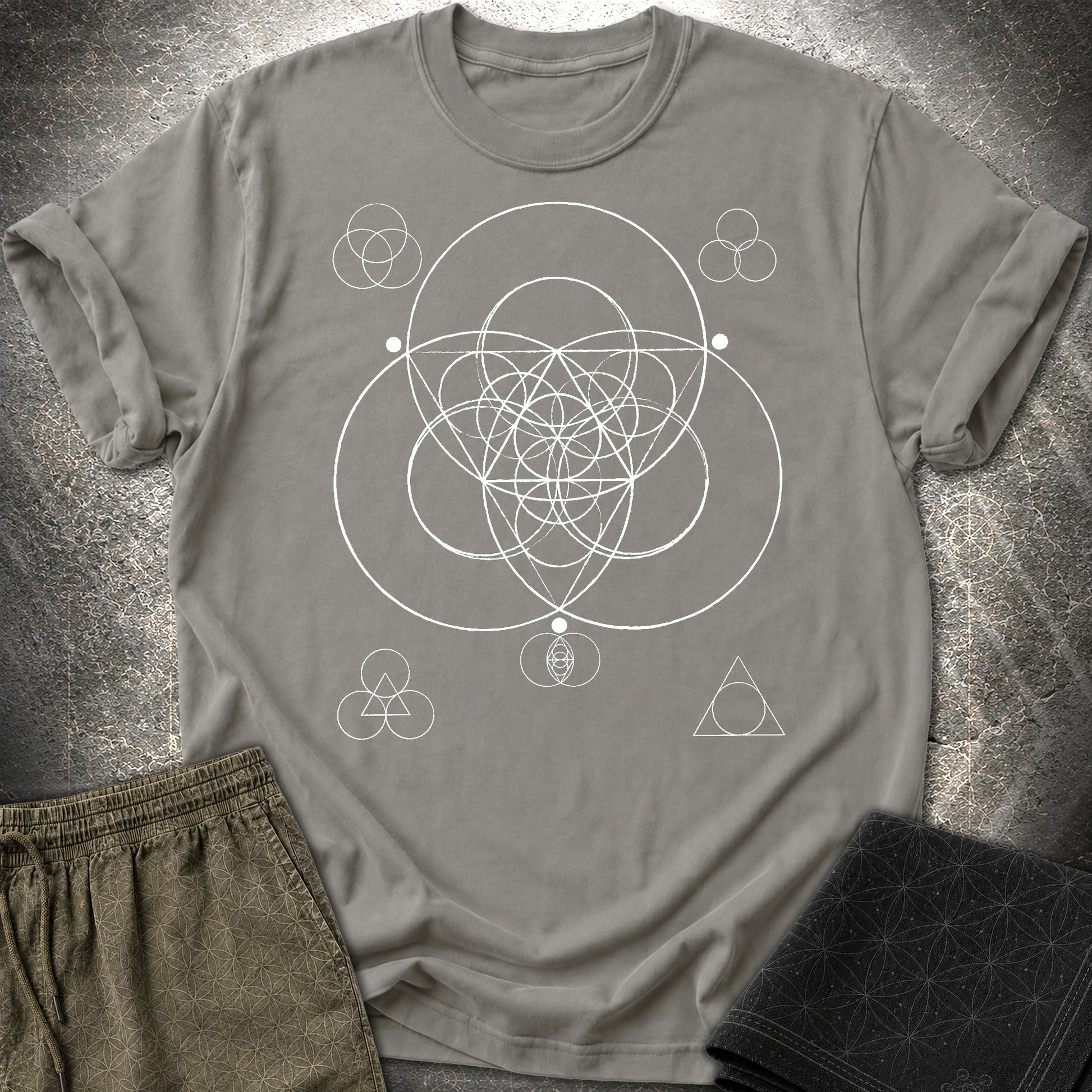 Geometric Triad T-Shirt - Geometric Triad T-Shirt - Charcoal