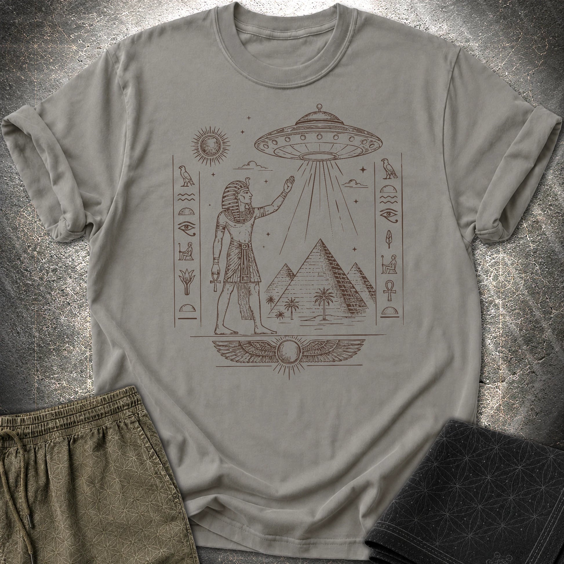 Pharaoh Beneath the Star Vessel - Pharaoh Beneath the Star Vessel T-Shirt - Charcoal