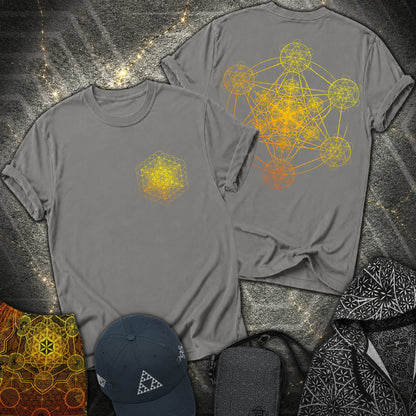 Fractal Metatron Universe 2 Sided T-Shirt - Fractal Metatron Universe 2 Sided T-Shirt - Charcoal
