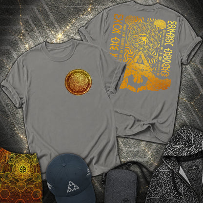 Kalesvara Mudra Seed Of Life 2 Sided T-Shirt - Kalesvara Mudra Seed Of Life 2 Sided T-Shirt - Charcoal