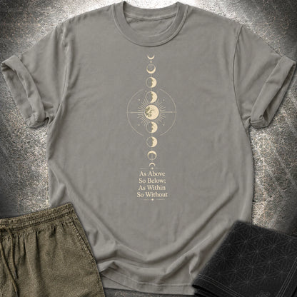 As Above So Below Moon - As Above So Below Moon T-Shirt - Charcoal