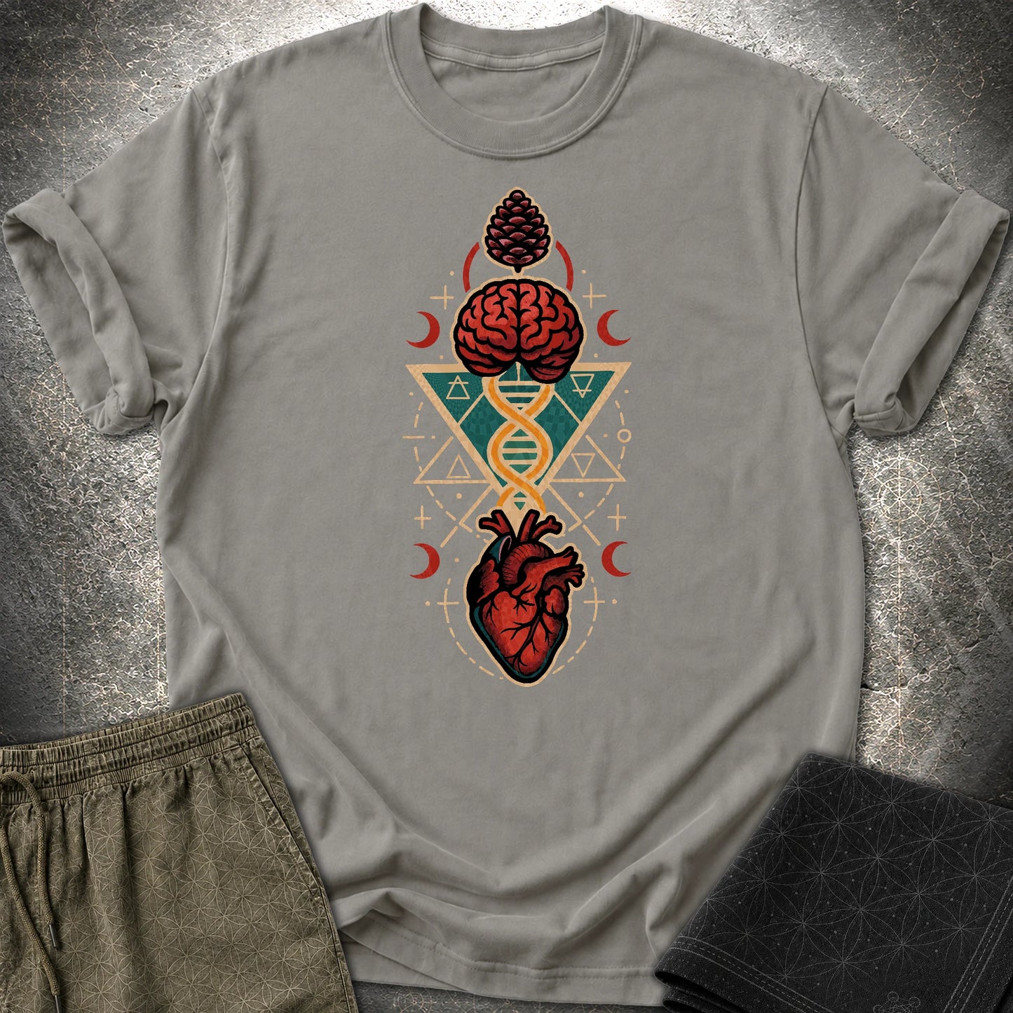 Heart Mind Coherence T-Shirt - Heart Mind Coherence T-Shirt - Charcoal