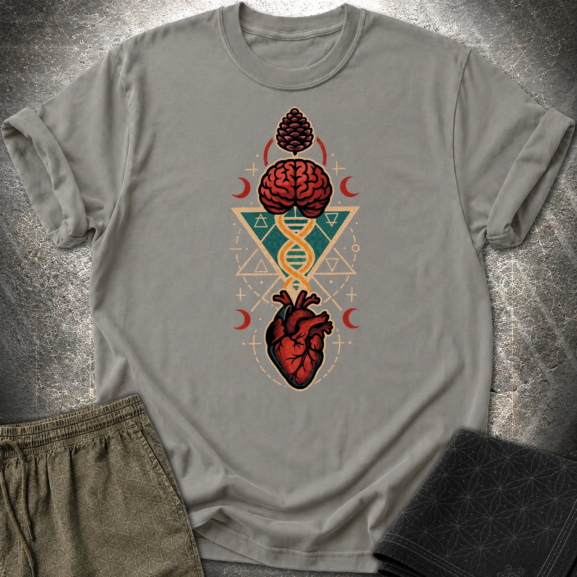 Heart Mind Coherence T-Shirt - Heart Mind Coherence T-Shirt - Charcoal