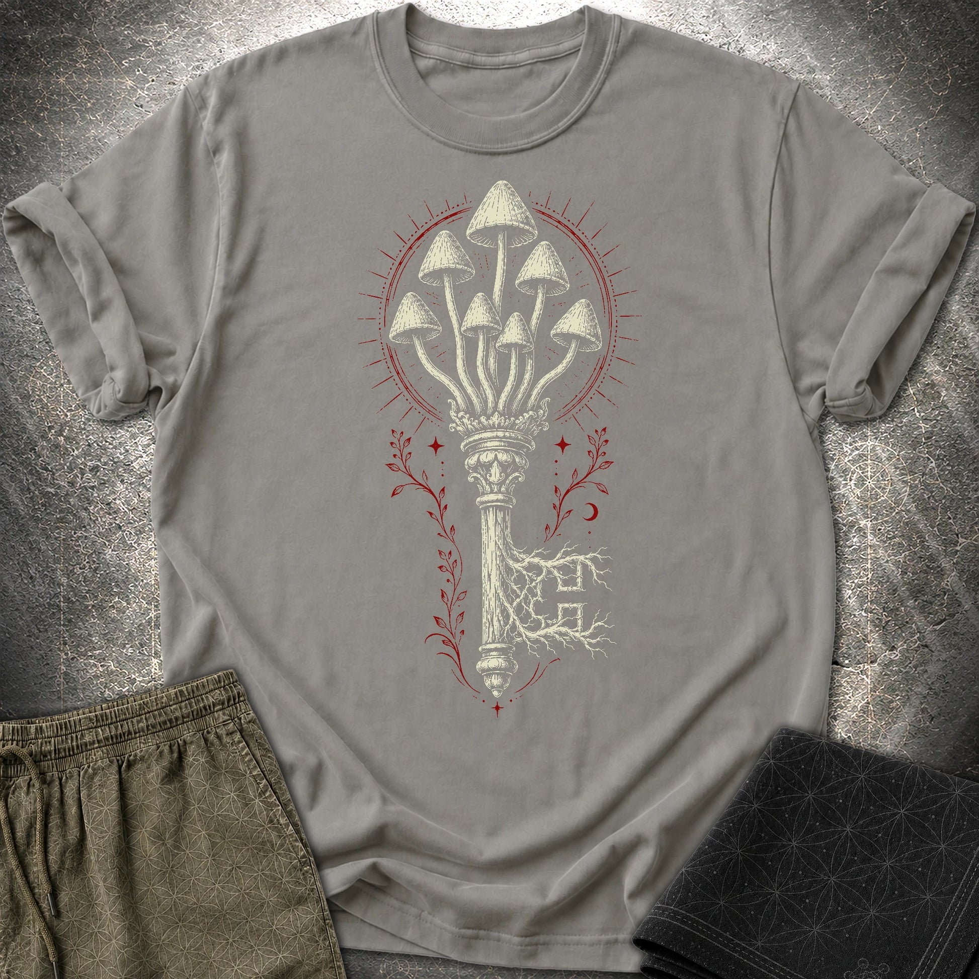 The Mushroom Key - The Mushroom Key T-Shirt - Charcoal