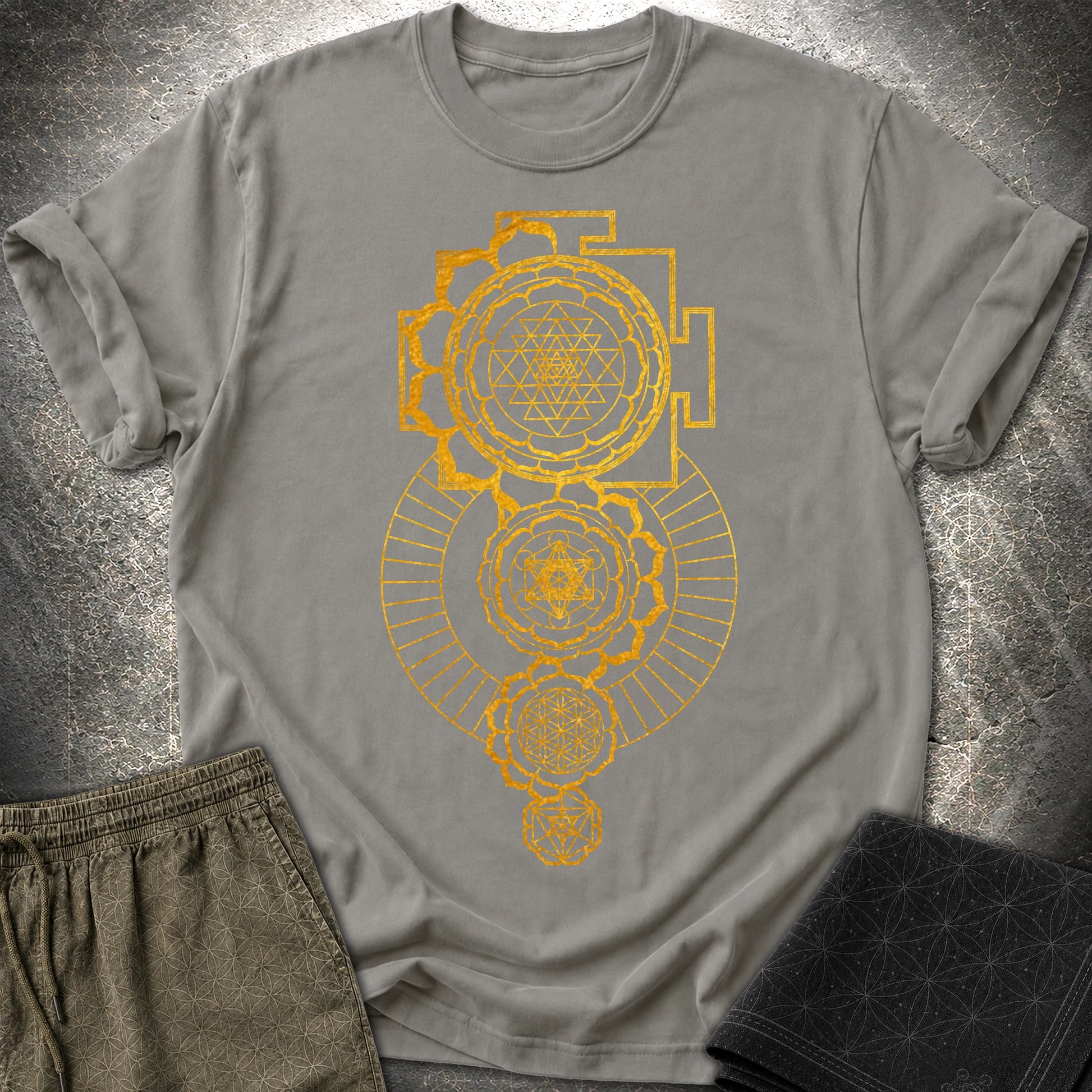 Sacred Mandalas T-Shirt - Sacred Mandalas T-Shirt - Charcoal