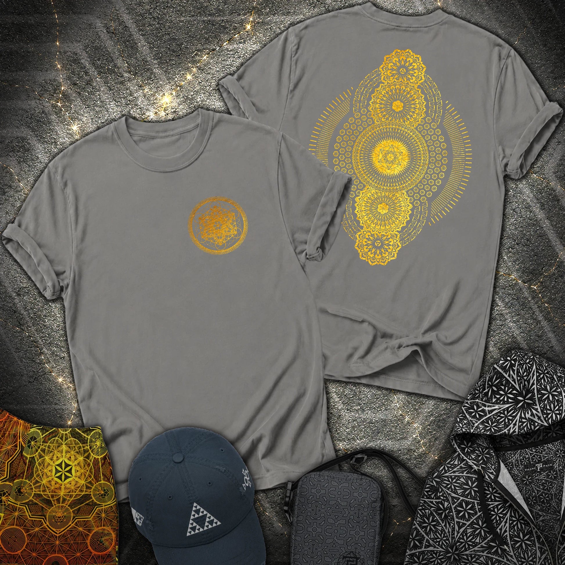 Metatron Geometric Universe 2 Sided T-Shirt - Metatron Geometric Universe 2 Sided T-Shirt - Charcoal