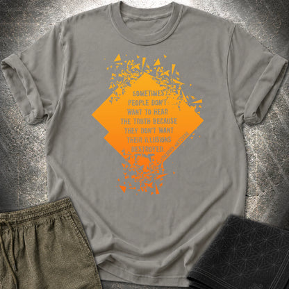 Friedrich Nietzsche Illusions Destroyed T-Shirt - Friedrich Nietzsche Illusions Destroyed T-Shirt - Charcoal