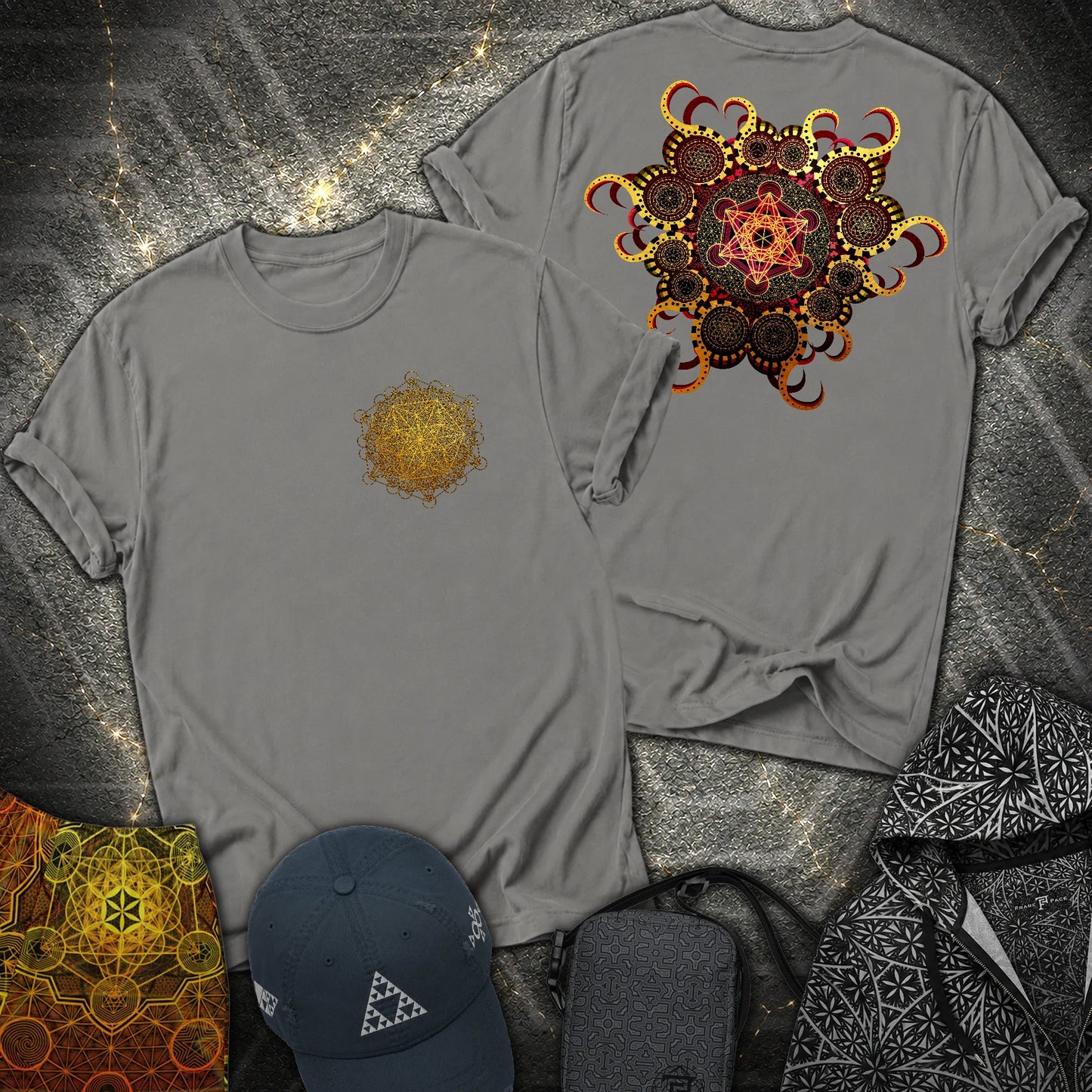Organic Metatron 2 Sided T-Shirt - Organic Metatron 2 Sided T-Shirt - Charcoal