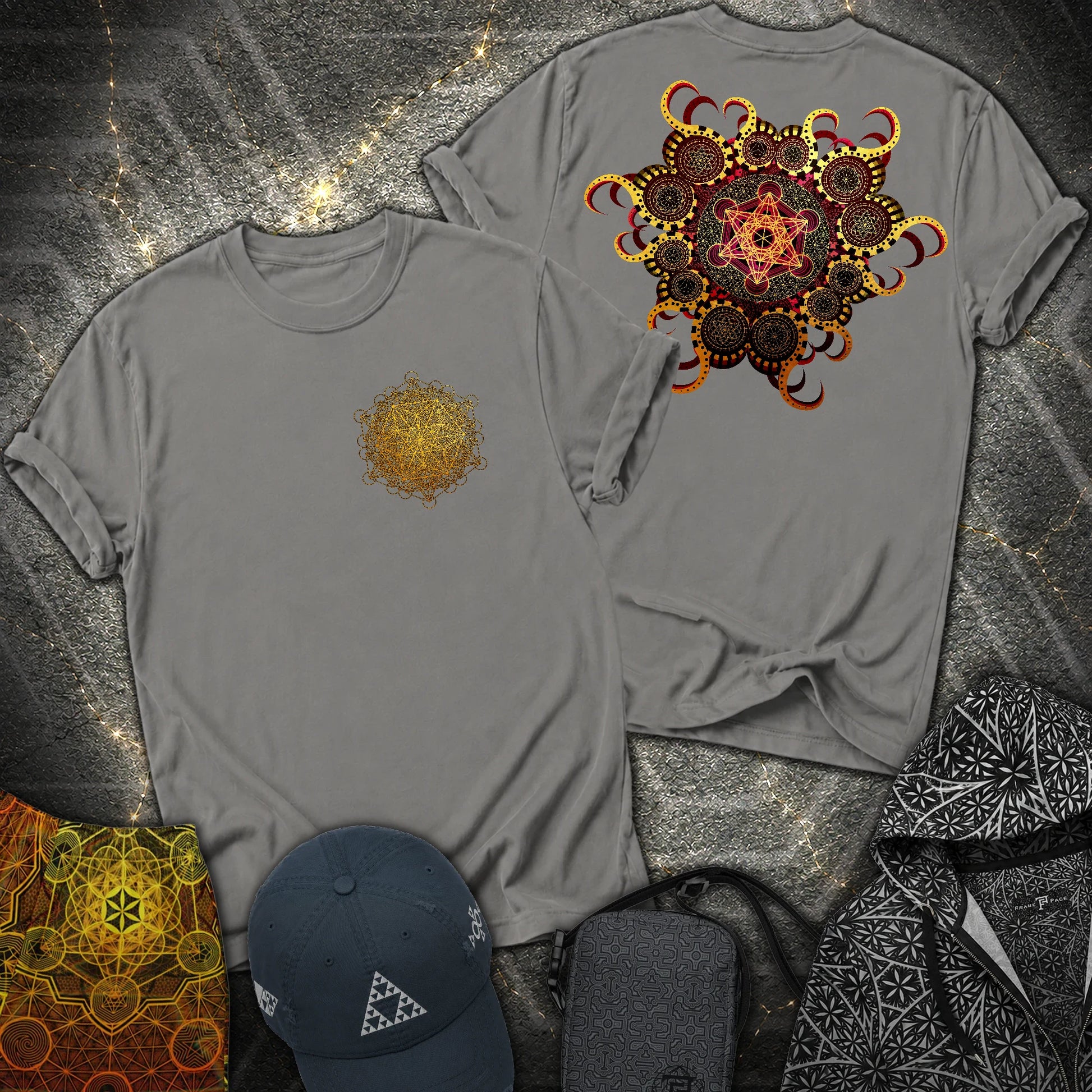 Organic Metatron 2 Sided T-Shirt - Organic Metatron 2 Sided T-Shirt - Charcoal