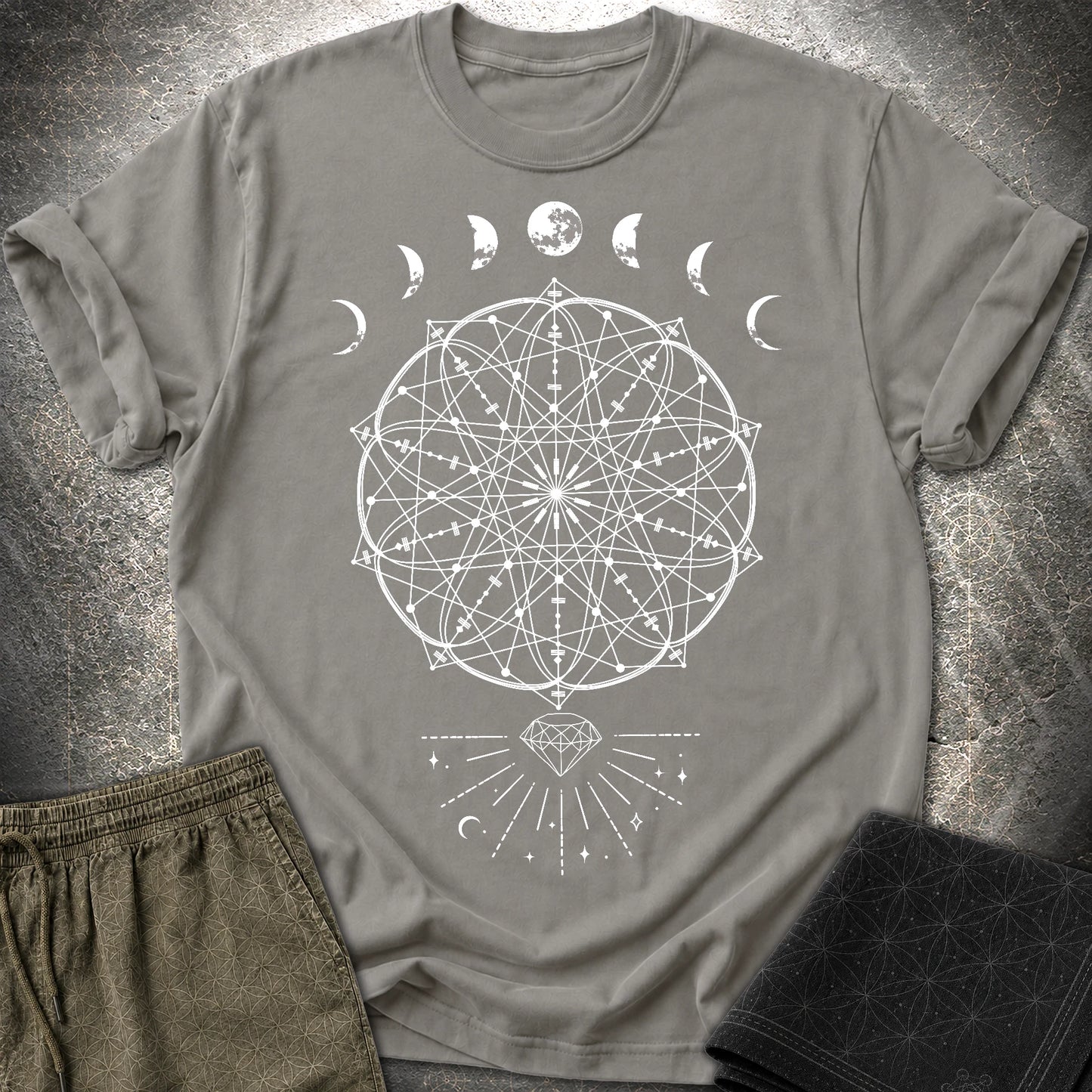 Inner Beauty Moon Phases T-Shirt - Inner Beauty Moon Phases T-Shirt - Charcoal