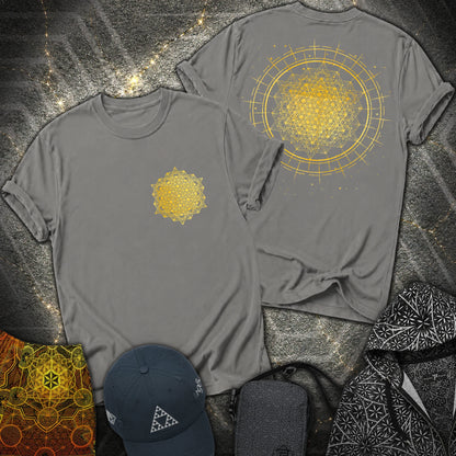 Radiating Metatron Tetrahedron 2 Sided T-Shirt - Radiating Metatron Tetrahedron 2 Sided T-Shirt - Charcoal