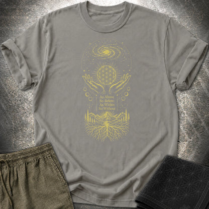 As Above So Below Flower Of Life T-Shirt - As Above So Below Flower Of Life T-Shirt - Charcoal
