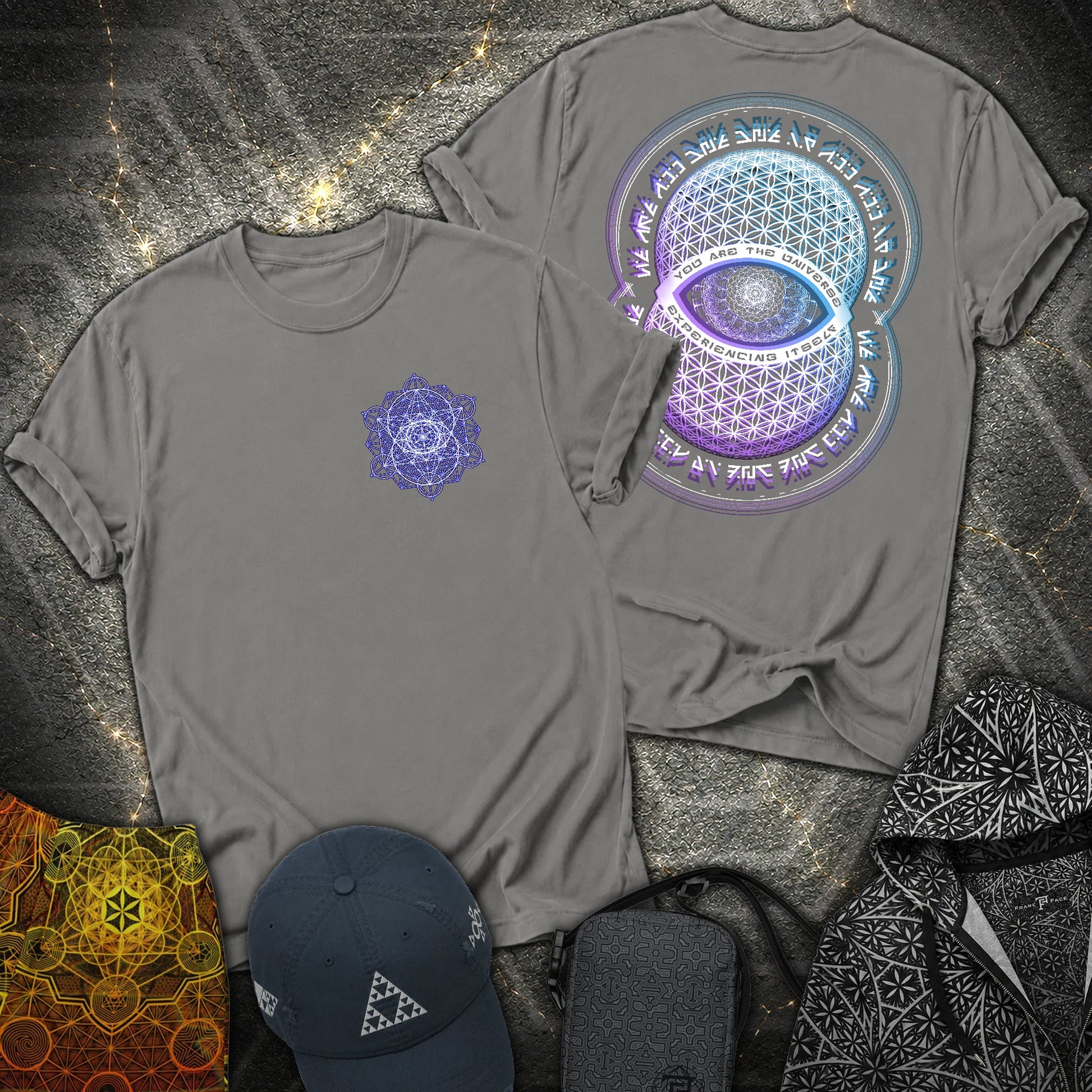 Alan Watts Universe 2 Sided T-Shirt - Alan Watts Universe 2 Sided T-Shirt - Charcoal