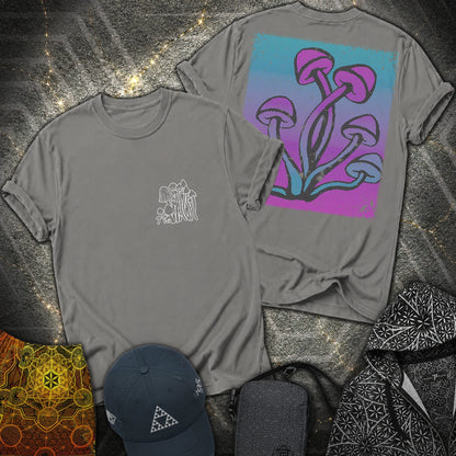 Mushroom Pattern 2 Sided T-Shirt - Mushroom Pattern 2 Sided T-Shirt - Charcoal